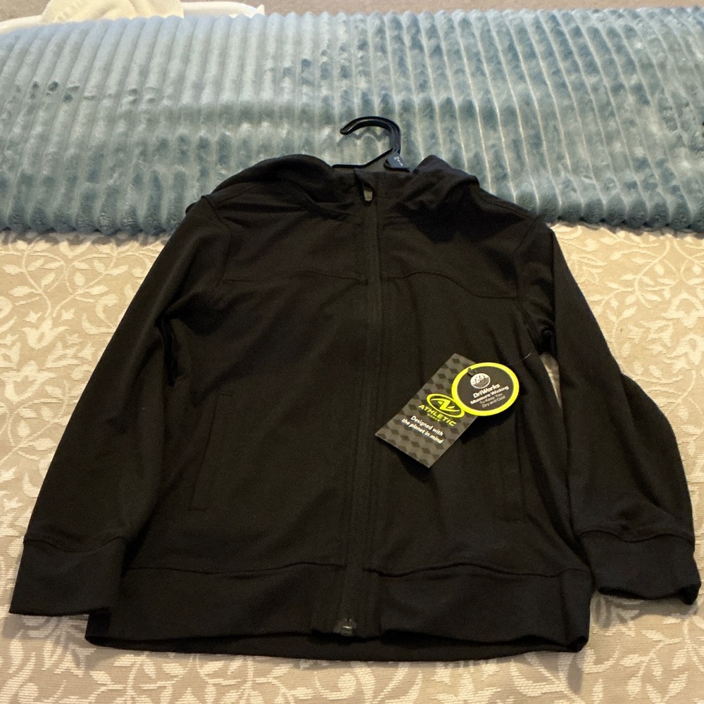 Athletic Works Black and Neon Yellow Logo DriWorks Active Top